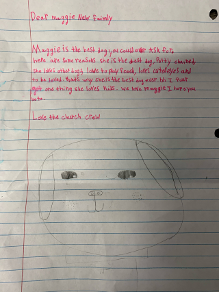 Illustration de l'article : À 6 ans, ce garçon écrit d'adorables lettres pour dire aux futurs adoptants que le chien recueilli par sa famille est "le meilleur chien du monde"