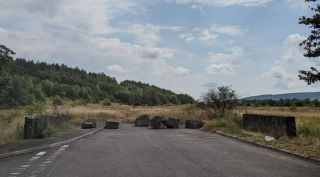 Illustration de l'article : Un chien aboie sur une boîte pendant sa promenade, son contenu est désolant