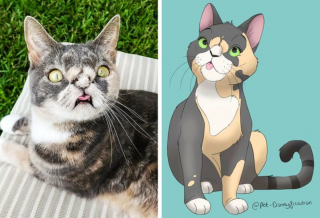 Illustration de l'article : 12 jolis portraits "disneyifiés" d'animaux en situation de handicap