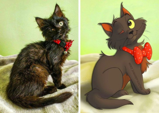 Illustration de l'article : 12 jolis portraits "disneyifiés" d'animaux en situation de handicap