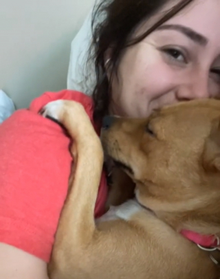 Illustration de l'article : Ils se demandent pourquoi la chienne qu'ils ont adoptée est aussi "pot de colle" et ont la réponse 2 semaines plus tard