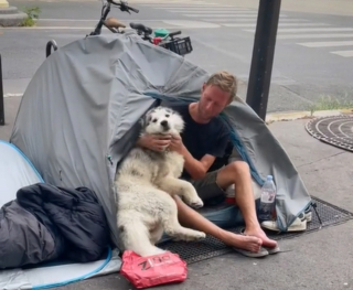 Illustration de l'article : La merveilleuse amitié entre un chien et un sans abri change la vie de ce dernier et l'état d'esprit du maître