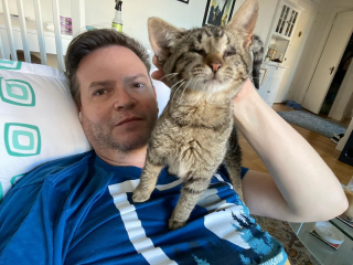 Illustration de l'article : Ce chaton aveugle peut enfin souffler un peu et vivre sereinement depuis qu’il a été sorti de la rue