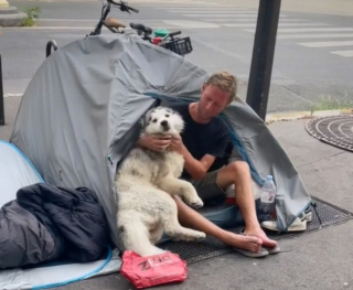 Illustration de l'article : Grâce à sa chienne « extraordinaire » à l’égard d’un sans-abri, un homme reçoit une belle leçon de vie (vidéo)