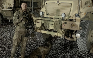 Illustration de l'article : Après des années de service, un chien militaire profite d’une retraite bien méritée auprès de son ancien compagnon d’armes