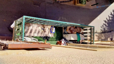 Illustration : Une famille maltraite son Berger Australien âgé et le laisse vivre sur un balcon étroit, quelle que soit la météo